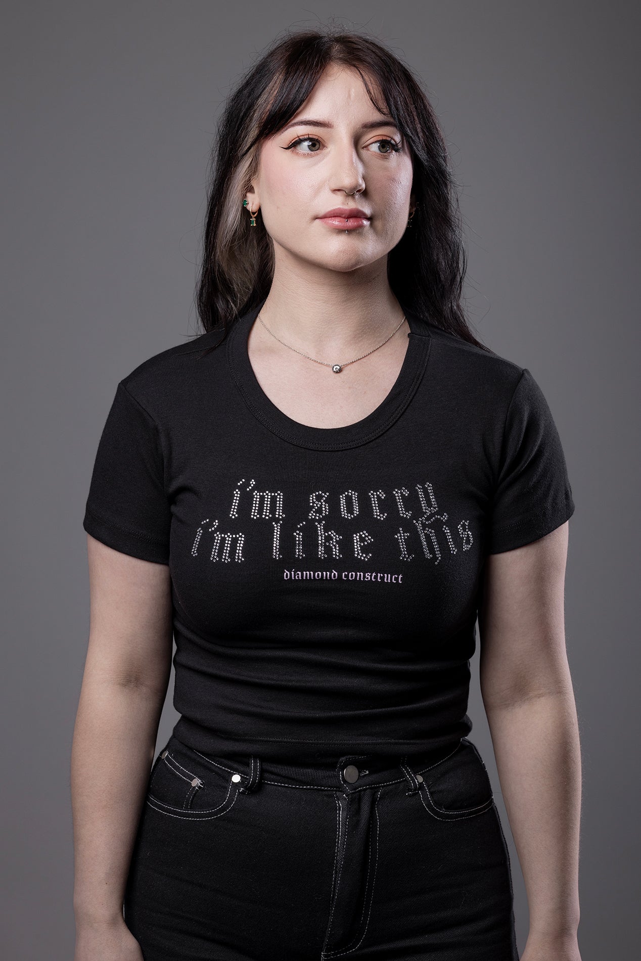 I'm Sorry I'm Like This - Rhinestone Crop Top