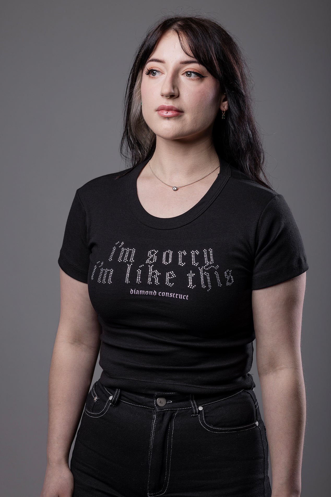 I'm Sorry I'm Like This - Rhinestone Crop Top