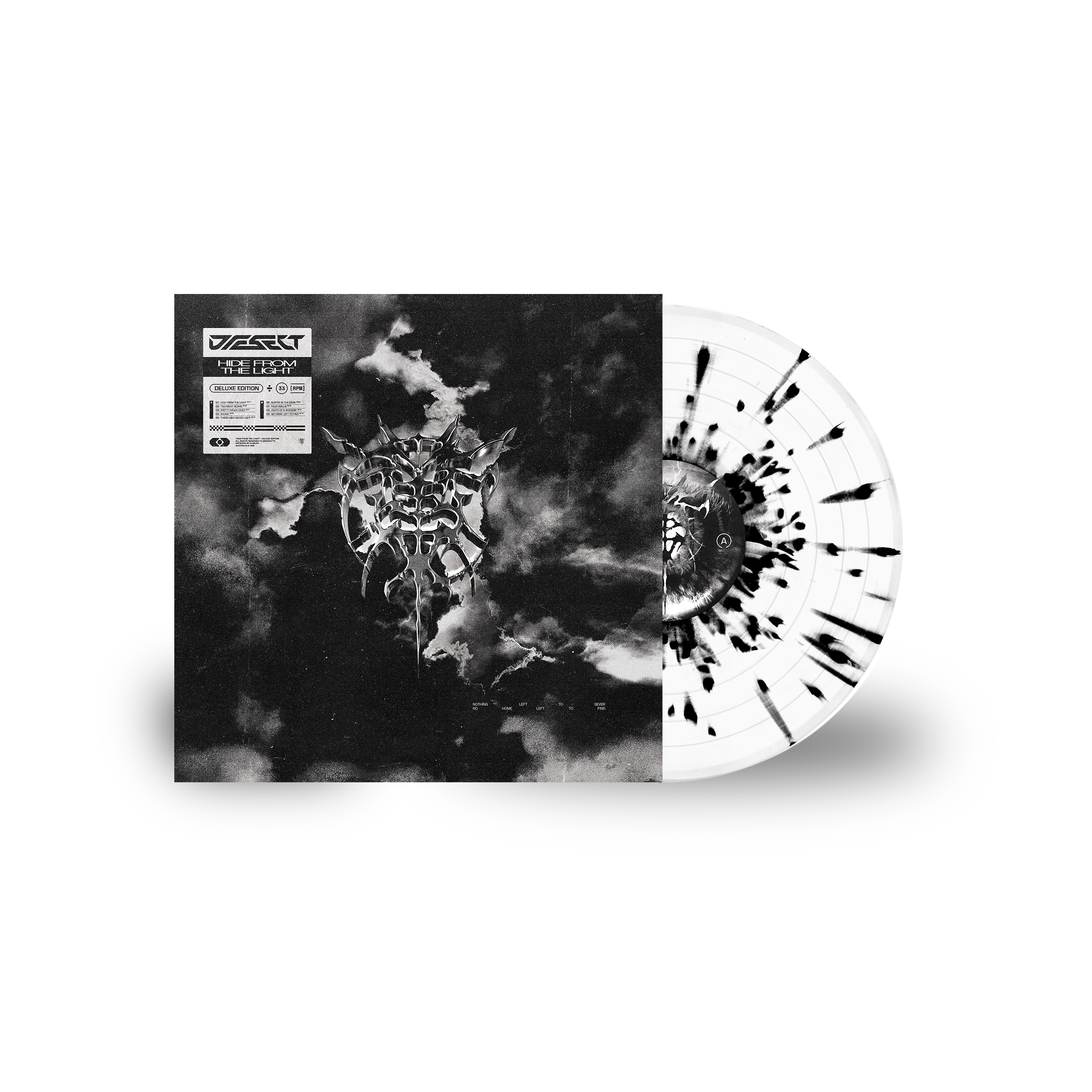 Hide From The Light (Deluxe) 12" - Ultra Clear w/ Black Splatter